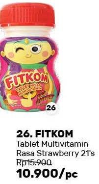 Promo Harga FITKOM Vitamin Anak Tablet Strawberry 21 pcs - Guardian
