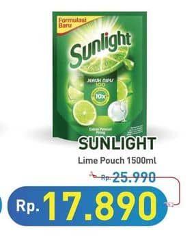 Promo Harga Sunlight Pencuci Piring Jeruk Nipis 100 1500 ml - Hypermart