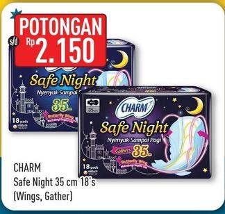 Promo Harga Charm Safe Night Wing 35cm, Gathers 35cm 18 pcs - Hypermart
