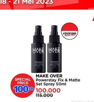 Promo Harga Make Over Powerstay Fix & Matte Makeup Setting Spray 50 ml - Watsons