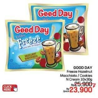 Promo Harga Good Day Coffee Freeze Hazelnut Macchiato, Cookies N Cream per 10 sachet 30 gr - LotteMart