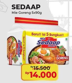 Promo Harga Sedaap Mie Goreng Original per 5 pcs 90 gr - Alfamart