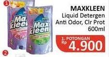 Promo Harga MAX KLEEN Liquid Detergent Anti Odor, Color Protector 700 ml - Alfamidi