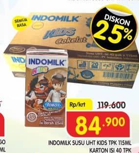 Promo Harga Indomilk Susu UHT Kids All Variants per 40 pcs 115 ml - Superindo