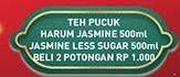Promo Harga TEH PUCUK HARUM Minuman Teh Jasmine, Less Sugar 500 ml - Hypermart