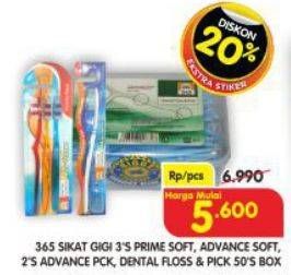 Promo Harga 365 Sikat Gigi/Dental Floss  - Superindo