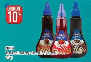 Promo Harga Morin Topping Jam Chocolate, Strawberry, Caramel 310 gr - Hypermart