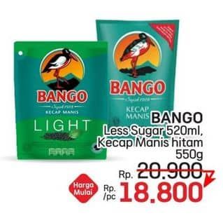 Promo Harga Bango Kecap Manis Less Sugar, Hitam Gurih 520 ml - LotteMart