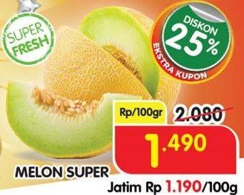 Promo Harga Melon Super per 100 gr - Superindo