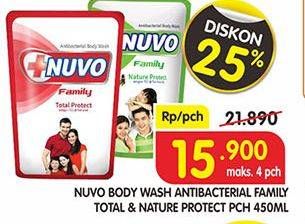 Promo Harga NUVO Body Wash Total Protect, Nature Protect 450 ml - Superindo