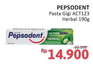 Promo Harga Pepsodent Pasta Gigi Action 123 Herbal 190 gr - Alfamidi