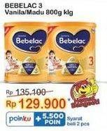 Promo Harga Bebelac 3 Susu Pertumbuhan Madu, Vanila 800 gr - Indomaret