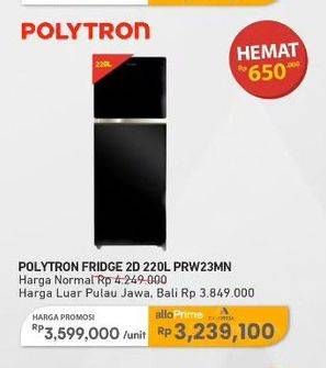 Promo Harga Polytron PRW 23 MN 220 ltr - Carrefour