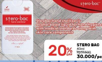 Promo Harga STERO-BAC Hand Sterilizer 40 ml - Guardian