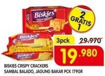 Promo Harga MUNCHYS Biskies Crispy Crackers Sambal Balado, Jagung Bakar per 3 pouch 179 gr - Superindo