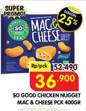 Promo Harga So Good Chicken Nugget Mac Cheese 400 gr - Superindo