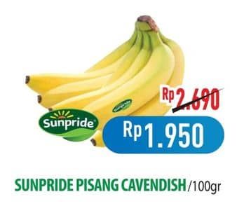 Promo Harga Sunpride Pisang Cavendish per 100 gr - Hypermart