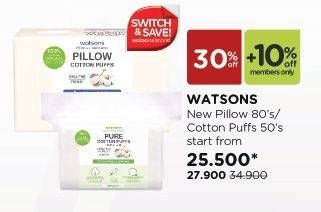 Promo Harga Pillow Cotton Puff 80s / Pure Cotton Puff 50s  - Watsons