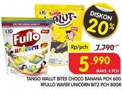 Promo Harga TANGO Walut Bites Choco Banana 60 g/FULLO Wafer Unicorn Bitz 80 g  - Superindo