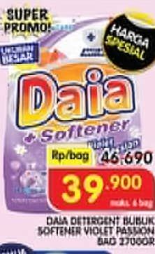 Promo Harga Daia Deterjen Bubuk + Softener Violet 2700 gr - Superindo