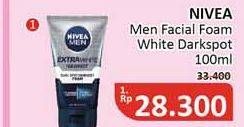 Promo Harga NIVEA MEN Facial Foam Extra White Dark Spot 100 ml - Alfamidi