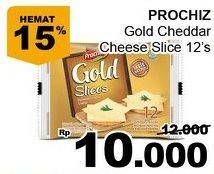 Promo Harga PROCHIZ Gold Cheddar 180gr/Gold Slices 12Pcs  - Giant