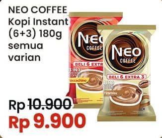 Promo Harga Neo Coffee 3 in 1 Instant Coffee All Variants per 9 pcs 20 gr - Indomaret