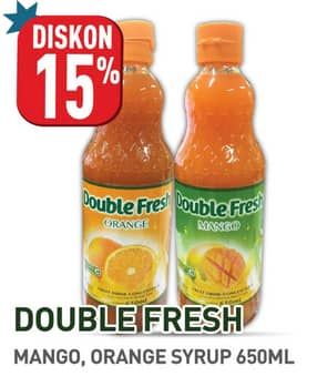 Promo Harga Double Fresh Drink Concentrate Mango, Orange 650 ml - Hypermart