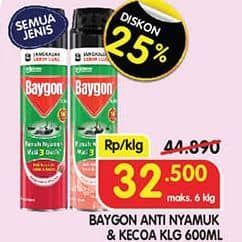 Promo Harga Baygon Insektisida Spray All Variants 600 ml - Superindo
