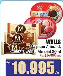 Promo Harga Walls Magnum Almond, Classic, White Almond 80 ml - Hari Hari