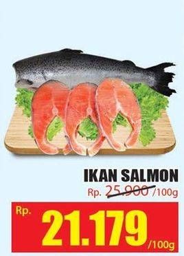 Promo Harga Salmon Headless per 100 gr - Hari Hari