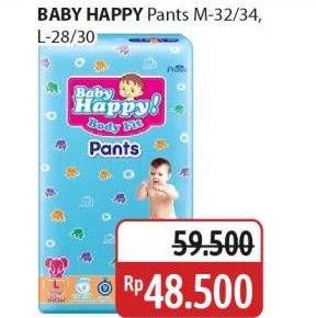 Promo Harga Baby Happy Body Fit Pants M34, L28, L30, M32 28 pcs - Alfamidi