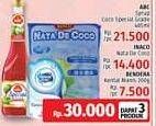 Promo Harga ABC Syrup Special Grade + Inaco Nata De Coco + Frisian Flag Susu Kental Manis  - LotteMart