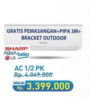 Promo Harga SHARP/ AQUA/ BEKO/ LG AC 1/2 PK  - Hypermart