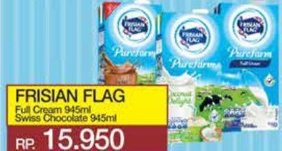 Promo Harga FRISIAN FLAG Susu UHT Purefarm Full Cream, Swiss Chocolate 946 ml - Yogya