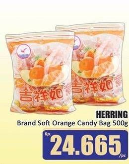 Promo Harga HERRING BRAND Soft Orange Candy 500 gr - Hari Hari