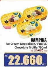 Promo Harga Campina Ice Cream Neapolitan, Vanilla, Chocolate Truffle 700 ml - Hari Hari