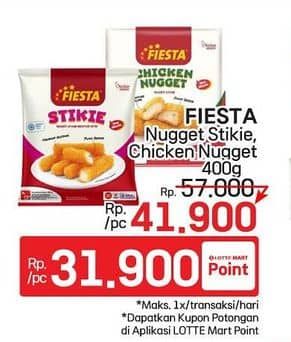 Promo Harga Fiesta Naget Stikie, Chicken Nugget 500 gr - LotteMart