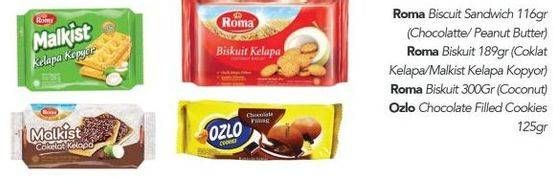 Promo Harga ROMA Malkist Cokelat Kelapa, Kelapa Kopyor 189 gr - Carrefour