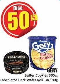 GERY Butter Cookies 300g / Chocolatos Dark Wafer Roll 190g