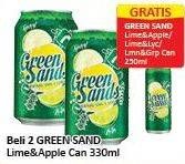 Promo Harga GREEN SANDS Minuman Soda Original Lime Apple 330 ml - Alfamart