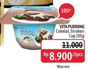 Promo Harga VITA PUDDING Pudding Cokelat, Stroberi per 2 pcs 120 gr - Alfamidi