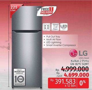 Promo Harga LG GN-B215 | Kulkas 2 Pintu  - LotteMart