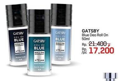 Promo Harga Gatsby Eau De Blue Roll On Deodorant 50 ml - LotteMart
