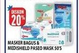 Promo Harga PASEO MediShield Surgical Face Mask 50 pcs - Hypermart