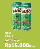 Promo Harga MILO Susu UHT per 2 kaleng 240 ml - Alfamart