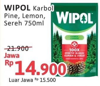 Promo Harga Wipol Karbol Wangi Cemara, Lemon, Sereh Jeruk 750 ml - Alfamidi