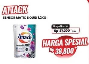 Promo Harga Attack Sensor Matic Detergent Liquid 1200 ml - Carrefour