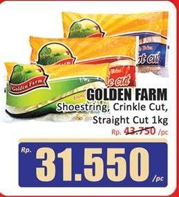 Promo Harga Golden Farm French Fries Shoestring, Crinkle, Straight 1000 gr - Hari Hari