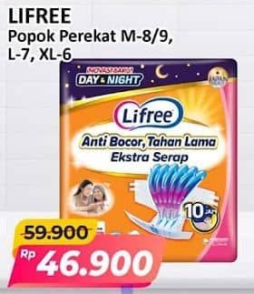 Promo Harga Lifree Popok Perekat Menyerap dan Kering M8, M9, L7, XL6 6 pcs - Alfamart